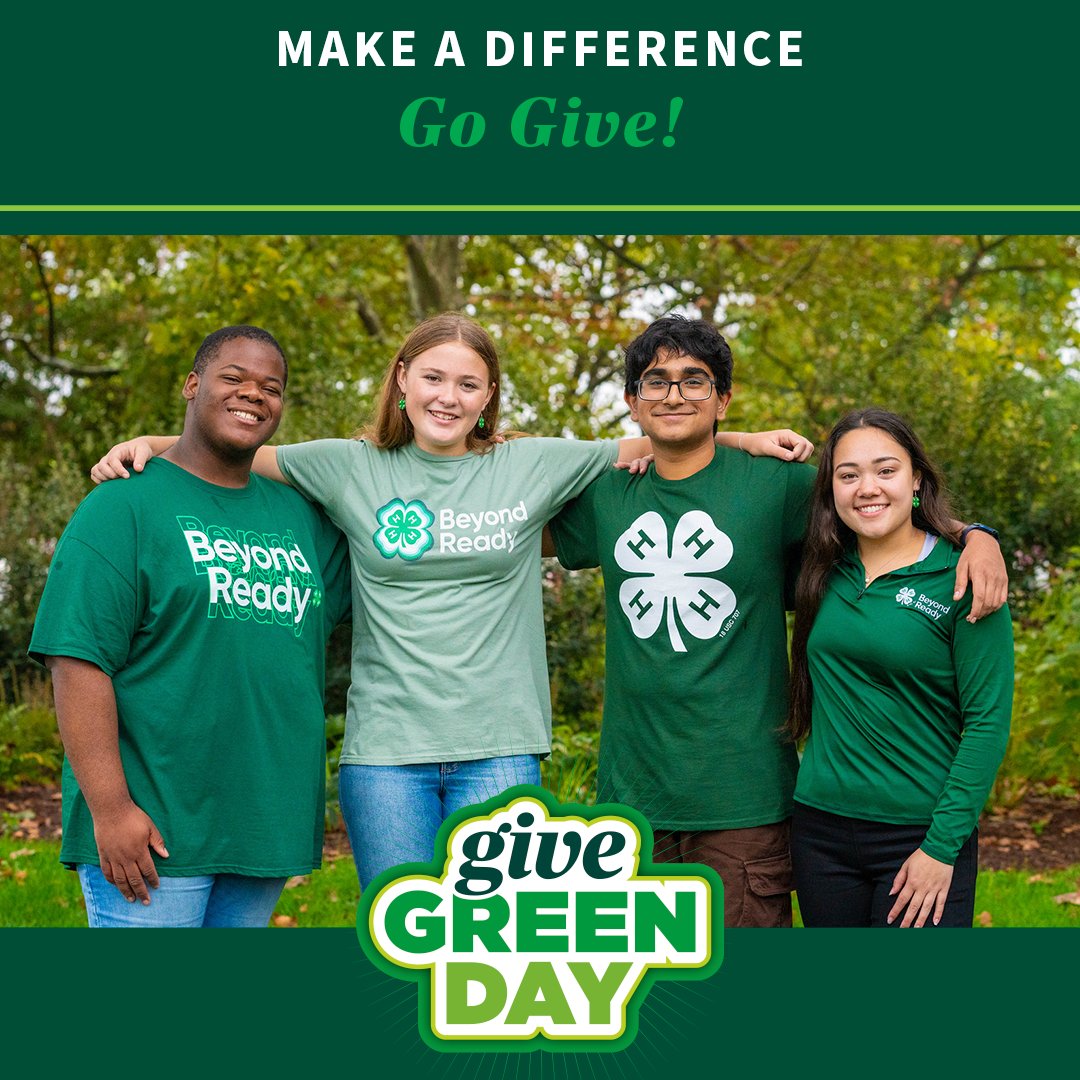 MI4HFoundation's tweet image. Make a gift to what you love & support #Mi4H. Young people in 4-H acquire the leadership & life skills they need to become beyond ready for whatever life brings their way. Ready to lead, ready to serve, ready to build, ready to conquer. #GiveGreenDay go.msu.edu/qvp