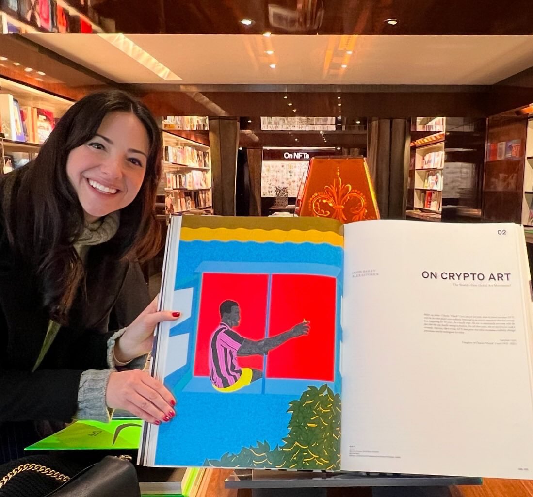 DigitalArt_ETH's tweet image. Flashback to stopping by Taschen to see my dear @osinachiart’s spread in @robertalice_21’s book “On NFTs,” on the weekend of its international release.