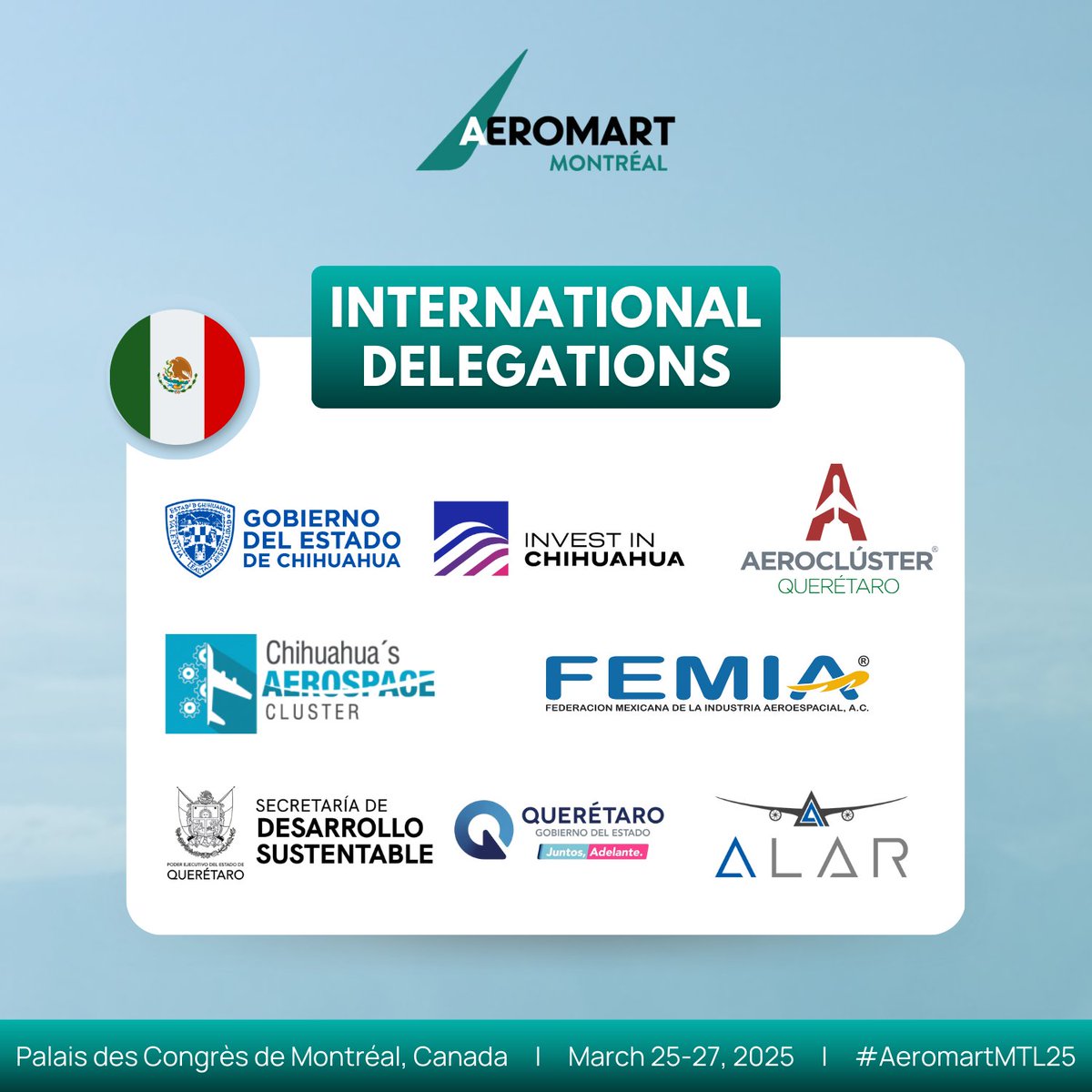 THE MEXICAN DELEGATION IS READY TO MEET YOU AT #AeromartMTL25 🤝 🇲🇽

Join us today ➡️ meetings.montreal.bciaerospace.com/2025/signup.php

#AeromartMontreal #B2BMeetings #Aerospace #Networking #International