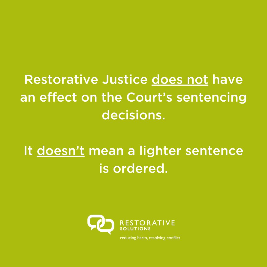 RJMerseyside's tweet image. Restorative Justice and criminal sentencing are two separate processes. Taking part in Restorative Justice is voluntary and takes place after the Court has decided upon sentencing and does not impact the sentence given.

Find out more loom.ly/l8JjGmE