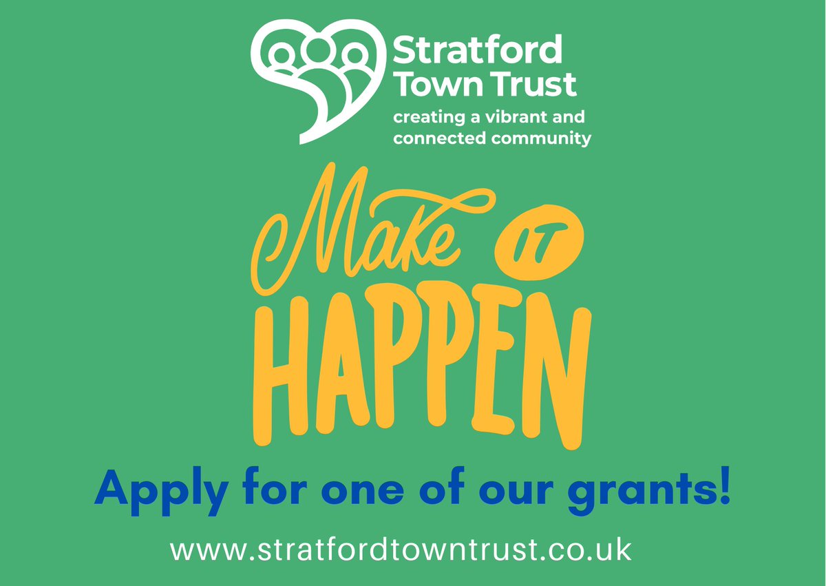 Our large grants round is open and we can't wait to hear from you if you're a community group or charity with a great idea to make a difference to your community! Find out more here and see if we can #makeithappen: stratfordtowntrust.co.uk/news/large-gra…