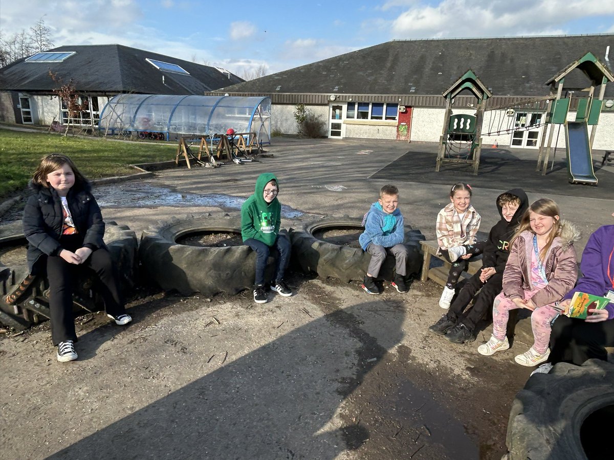Antonine Primary 3 & Mrs Gillespie (@mrsgillespie15) on Twitter photo It was such a lovely afternoon so we read some of our class novel outside! <a href="/WorldBookDayUK/">World Book Day UK 📚</a> #antoliteracy 👫📚🦔😎 It was such a lovely afternoon so we read some of our class novel outside! <a href="/WorldBookDayUK/">World Book Day UK 📚</a> #antoliteracy 👫📚🦔😎