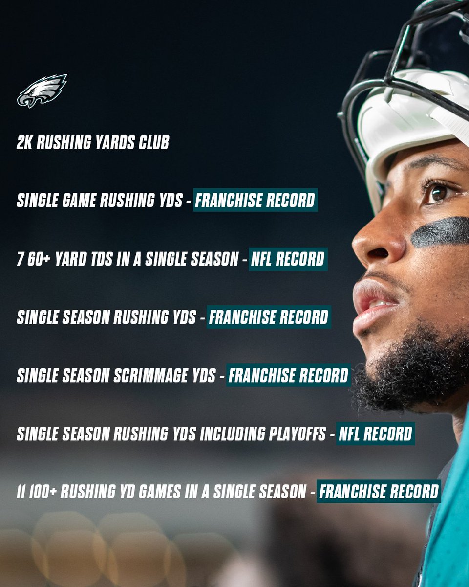 All in one season 🤯

<a href="/saquon/">Saquon Barkley</a> | #FlyEaglesFly