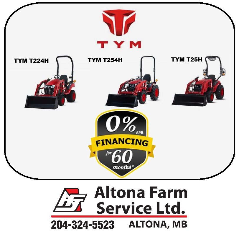 🚜 0% APR Financing for up to 60 Months! 🚜

For the entire month of March, take advantage of 0% APR financing for up to 60 months on select TYM Tractors:

✅ T224H
✅ T254H
✅ T25H

Don’t miss this limited-time opportunity to upgrade your equipment with affordable financing!