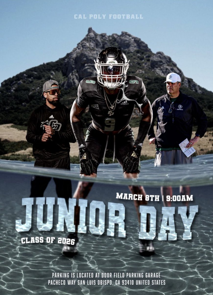 Andrew Bjornson 3⭐26' 6'4 205 WR/TE (@andrewbjornson) on Twitter photo I will be at the Cal Poly junior day on Saturday March 8th!!
<a href="/coachjmusky/">Joey Muscarella</a> <a href="/wesyerty24/">WesLee Yerty</a> <a href="/WPlemons/">Will Plemons</a> <a href="/CoachTSturdy/">Todd Sturdy</a> I will be at the Cal Poly junior day on Saturday March 8th!!
<a href="/coachjmusky/">Joey Muscarella</a> <a href="/wesyerty24/">WesLee Yerty</a> <a href="/WPlemons/">Will Plemons</a> <a href="/CoachTSturdy/">Todd Sturdy</a>
