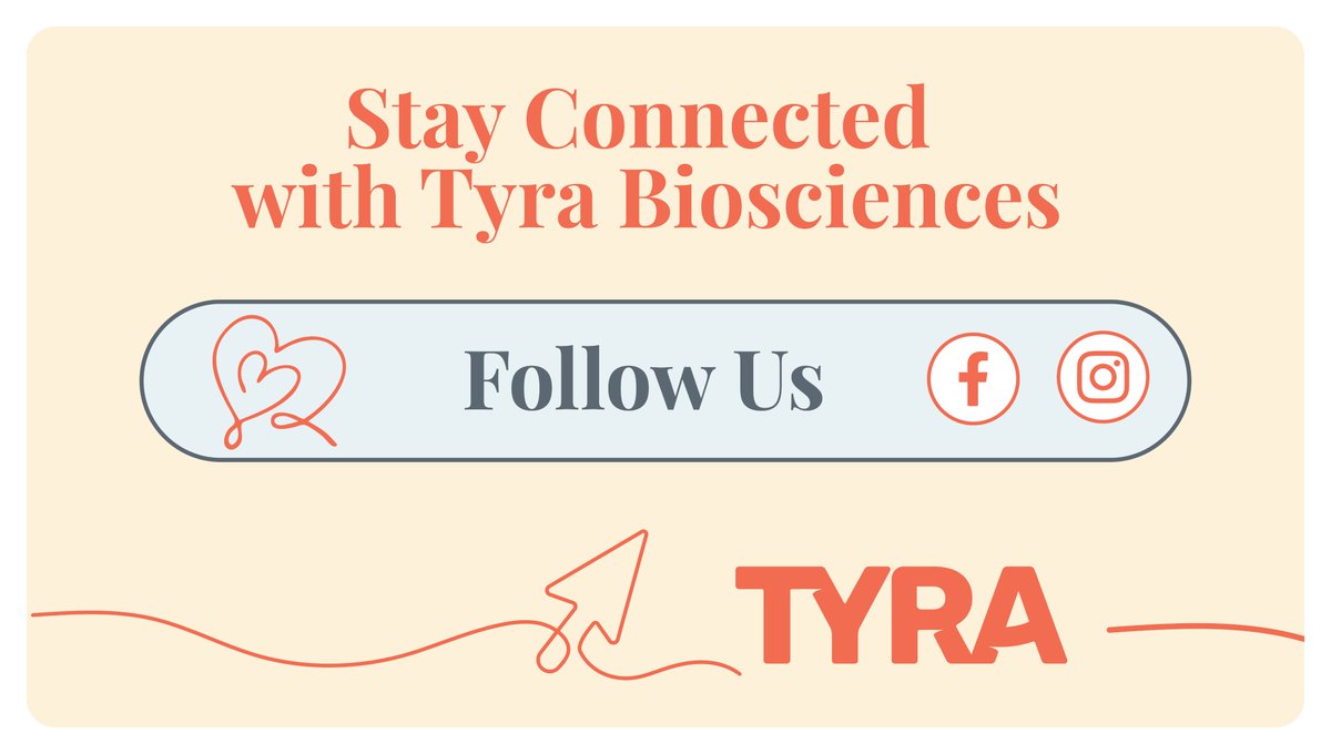 Tyra Biosciences (@tyrabiosciences) on Twitter photo Stay Connected with <a href="/TyraBiosciences/">Tyra Biosciences</a>!
We're bringing exciting updates for the #achondroplasia community. Follow us for the latest on clinical trials, research & ways to get involved!
🔗 Facebook: facebook.com/tyrabiosciences
🔗 Instagram: @tyrabiosciences
#RareDisease Stay Connected with <a href="/TyraBiosciences/">Tyra Biosciences</a>!
We're bringing exciting updates for the #achondroplasia community. Follow us for the latest on clinical trials, research & ways to get involved!
🔗 Facebook: facebook.com/tyrabiosciences
🔗 Instagram: @tyrabiosciences
#RareDisease