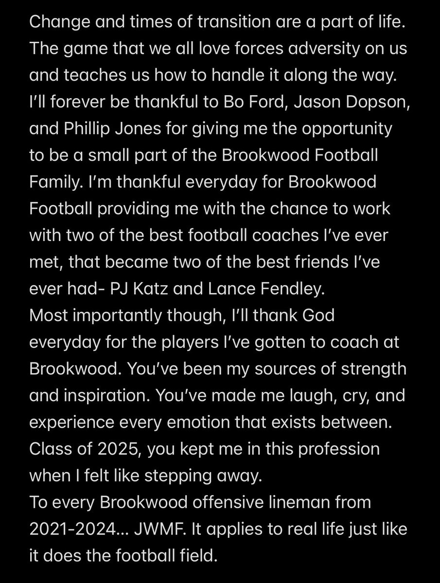 Hard work pays off. Dreams come true. Bad times don’t last, but bad guys do.

Coach Underwood signing out.