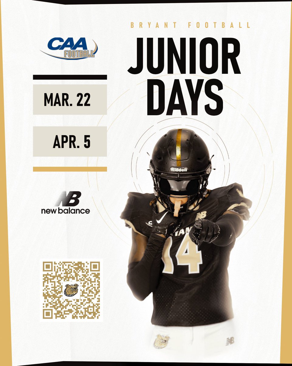John Sielawa (@coachsielawa) on Twitter photo 🏈Bryant University Football🏈
🏈Junior Days: March 22 & April 5🏈
Get on our campus🏫 and 👀 why Bryant University is one of the best places to play college football and get an education!
⭐️Division I Football 🏈
⭐️Elite Education 🏈
⭐️Premier Facilities 🏈
<a href="/BryantUFootball/">Bryant Football</a> 🏈Bryant University Football🏈
🏈Junior Days: March 22 & April 5🏈
Get on our campus🏫 and 👀 why Bryant University is one of the best places to play college football and get an education!
⭐️Division I Football 🏈
⭐️Elite Education 🏈
⭐️Premier Facilities 🏈
<a href="/BryantUFootball/">Bryant Football</a>