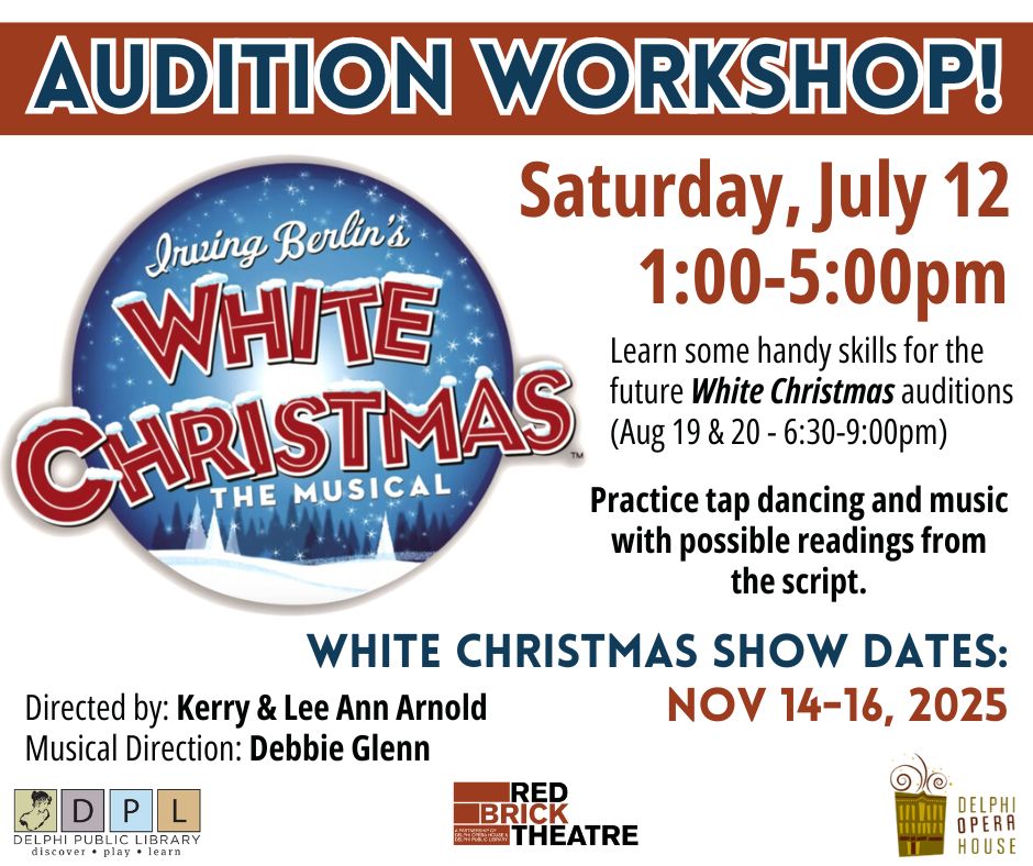 Be sure to mark your calendars for the workshop &amp; auditions!
For questions contact: kerry.arnold@locatestrategy.com or arnold_leeann@yahoo.com