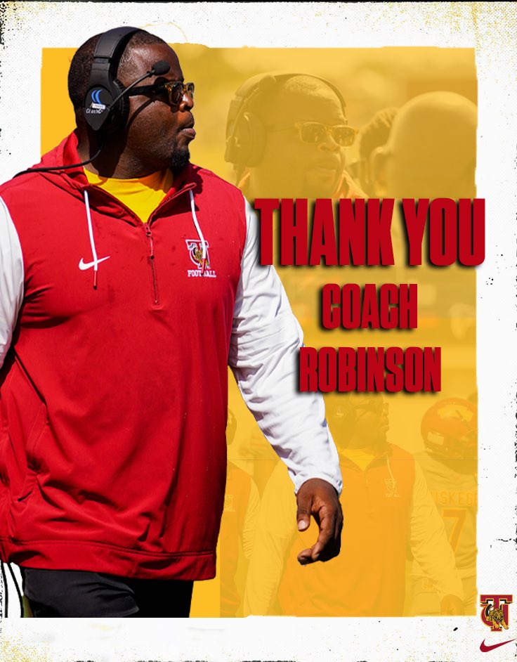 Thank you, Coach Robinson! 🏈 Wishing you all the best in your next chapter as the Coordinator of Recruiting Strategies at the University of Tennessee! 

#SkegeeFB l #MyTUAthletics