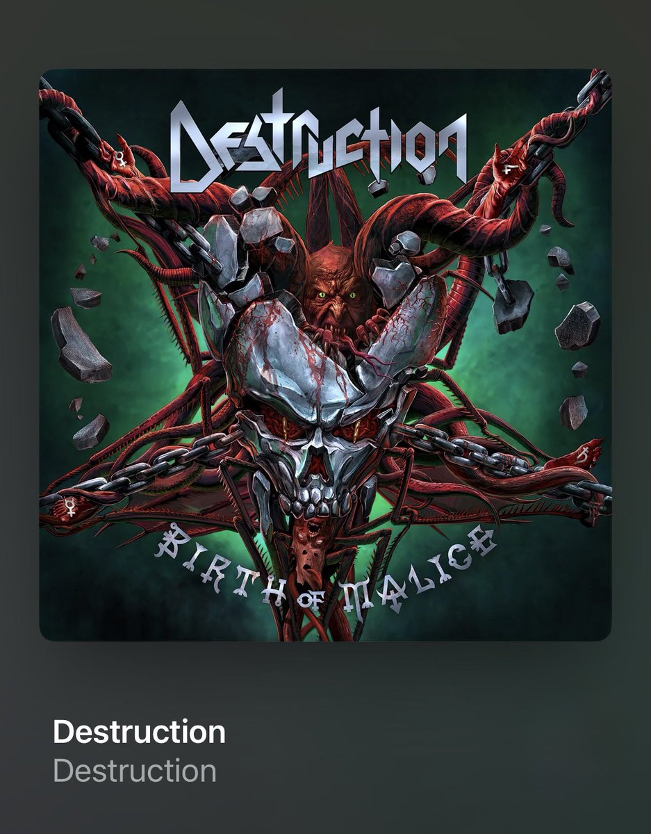 ⁎⁺˳✧༚*❁おはようございます❃*˚✧₊⁎

「Black Sabbath」や「Iron Maiden」のように1stアルバムにバンド名を冠する曲があるのは分かりますが結成40年以上経った16枚目のアルバムに収録してくるとは。いやでも堂々代表曲になるぐらい「Destruction」かっこいいよ！

#Destruction
#NowPlaying ♬