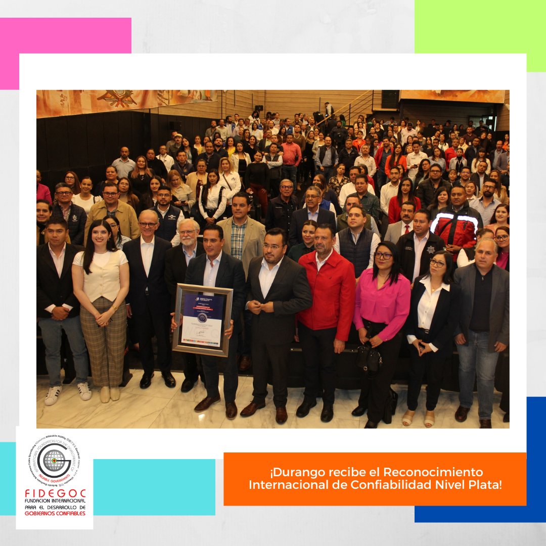 FIDEGOC (@fidegoc) on Twitter photo ¡Durango recibe el Reconocimiento Internacional de Confiabilidad Nivel Plata!
El 4 de marzo, <a href="/DurangoCap/">Municipio de Durango</a> fue galardonado con el Reconocimiento Internacional de Confiabilidad en Nivel Plata, un distintivo que avala la implementación de la ISO 18091:2019.
#ISO18091 #DurangoAvanza ¡Durango recibe el Reconocimiento Internacional de Confiabilidad Nivel Plata!
El 4 de marzo, <a href="/DurangoCap/">Municipio de Durango</a> fue galardonado con el Reconocimiento Internacional de Confiabilidad en Nivel Plata, un distintivo que avala la implementación de la ISO 18091:2019.
#ISO18091 #DurangoAvanza