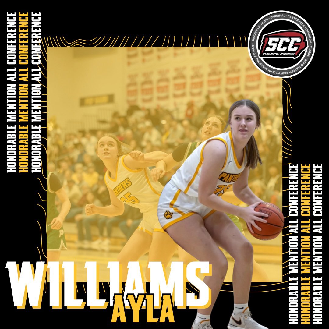 Post season awards are rolling in! We will start off with our honorable mention all conference players. Up first is Ayla Williams! She improved all year and became dominant on the rebounds! She has an extremely bright future!