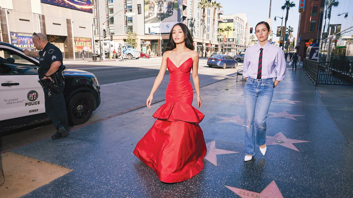 @hollywoodreporter #PowerStylists2025

<a href="/annasawai/">Anna</a> in her Emmy-winning custom #VeraWangHAUTE gown, styled by the incredible @karlawelchstylist.

A custom red strapless silk faille mermaid gown with an architectural neckline accented by a hand draped flounce above the skirt.

Photo