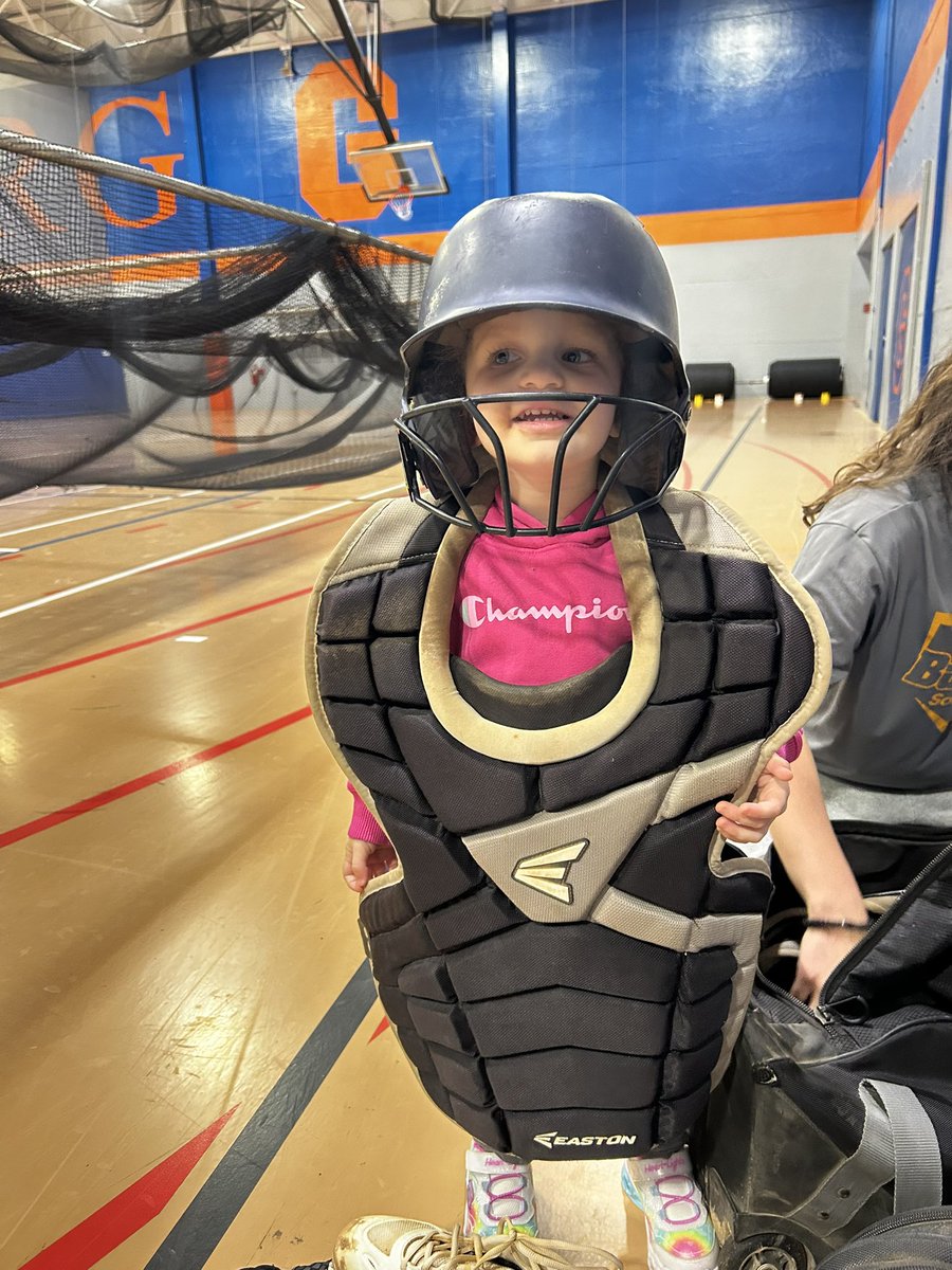 Today I was lucky enough to bring this guest player to practice to help <a href="/GburgSoftball1/">GburgSoftball</a> get ready for our trip to Florida this week. All I can say is time needs to slow down! #classof2039