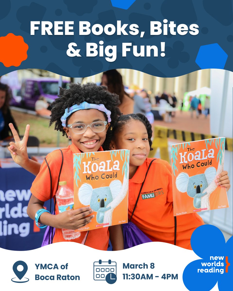 NewWorldsReading (@newworldsfl) on Twitter photo Free food, fun AND books? Say yes to all three at the @BocaChamber Community Cookout! Join us March 8 from 11:30AM - 4PM at <a href="/YMCAofSPBC/">YMCA of South Palm Beach County</a> to kickstart your kid’s reading journey with family activities. Stay tuned to visit us at more YMCA events across Florida! Free food, fun AND books? Say yes to all three at the @BocaChamber Community Cookout! Join us March 8 from 11:30AM - 4PM at <a href="/YMCAofSPBC/">YMCA of South Palm Beach County</a> to kickstart your kid’s reading journey with family activities. Stay tuned to visit us at more YMCA events across Florida!