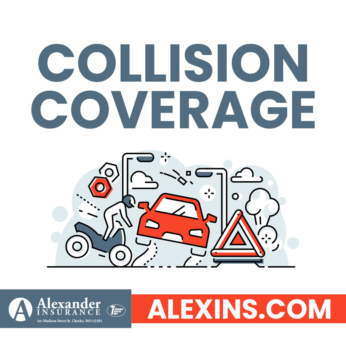 alexins63301's tweet image. Collision coverage protects your own car in an accident, 🚗 whether you hit another vehicle or a stationary object like a tree (subject to deductible). 🌳  

Get a quote from Alexander Insurance: bit.ly/3qgAhFF #CollisionCoverage #CarInsurance #AlexanderInsurance