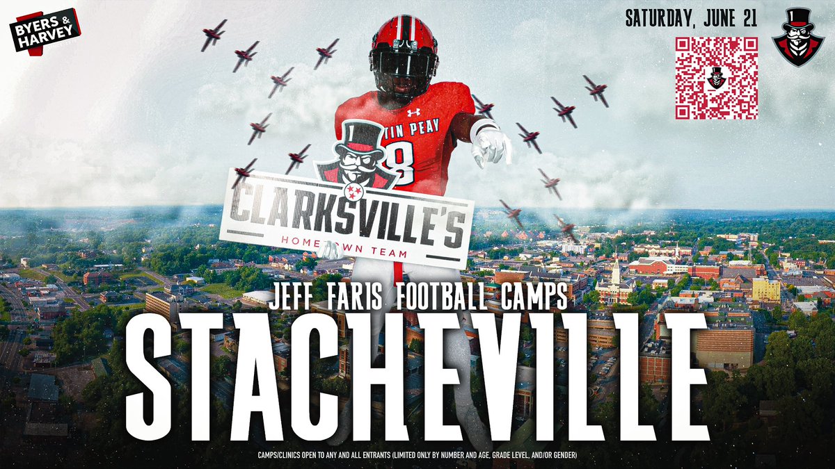 Jeff Faris (@coachfarisapsu) on Twitter photo Can’t wait till June 21! Excited to host and coach the best players in TN and the surrounding states at camp on our beautiful campus. Scan the QR code and sign up today. Thank you to <a href="/byersandharvey1/">Byers & Harvey</a> for
all you do! Can’t wait till June 21! Excited to host and coach the best players in TN and the surrounding states at camp on our beautiful campus. Scan the QR code and sign up today. Thank you to <a href="/byersandharvey1/">Byers & Harvey</a> for
all you do!