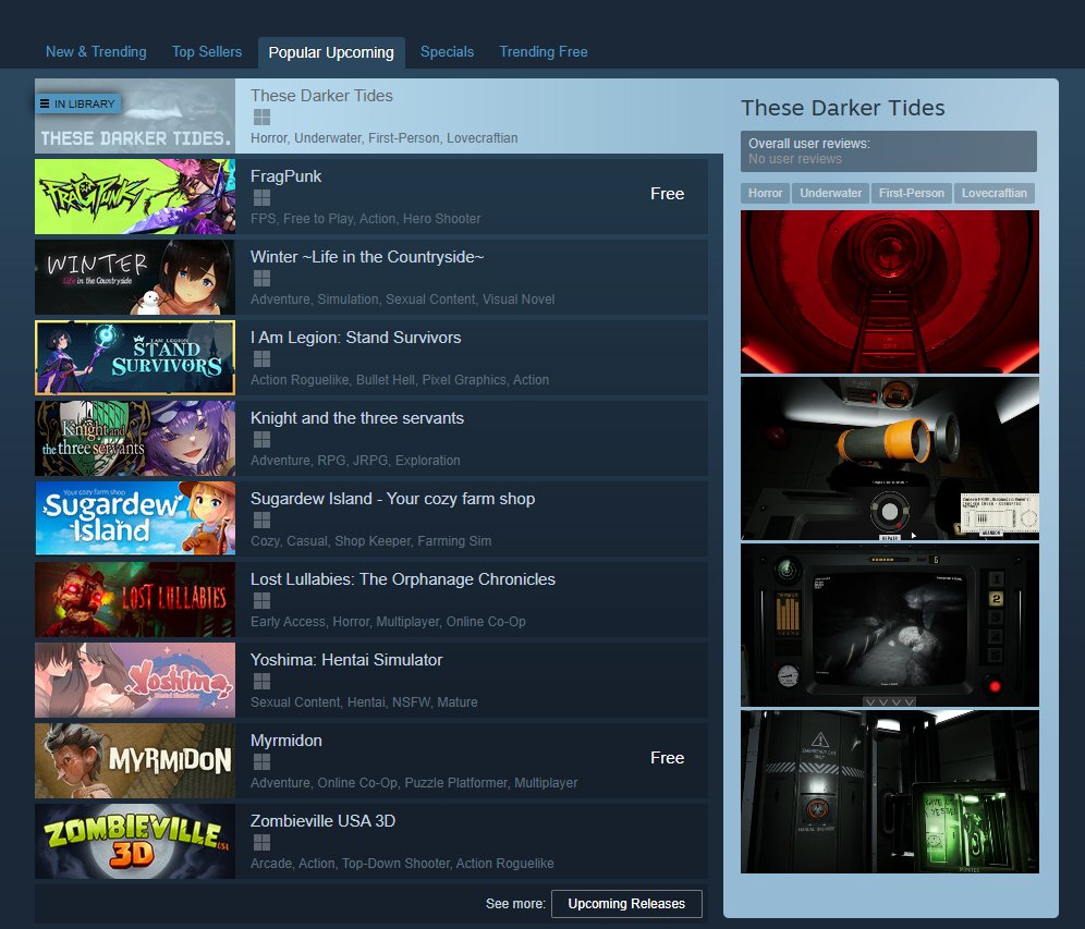Waking up this morning to find These Darker Tides has hit #1 on Popular Upcoming 😱

#Steam #indiegame #indiedev