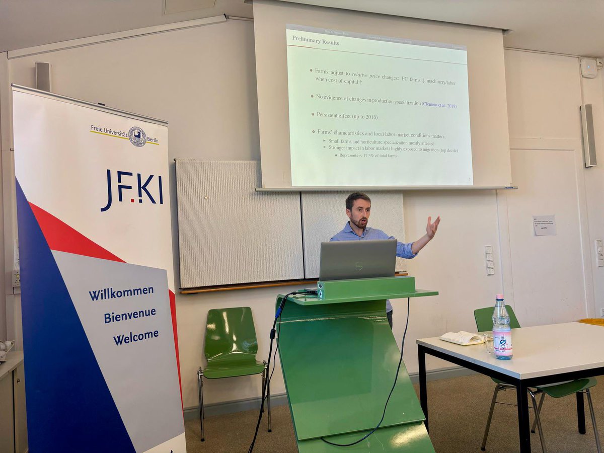 Economics Department J.-F.-Kennedy Institute (@jfki_econ) on Twitter photo Today, we had a very interesting presentation on Immigration and Technological Adoption: Evidence from the EU Agricultural Sector by <a href="/turati_riccardo/">Riccardo Turati</a> at the workshop on Immigration & Refugee Inflows! Today, we had a very interesting presentation on Immigration and Technological Adoption: Evidence from the EU Agricultural Sector by <a href="/turati_riccardo/">Riccardo Turati</a> at the workshop on Immigration & Refugee Inflows!