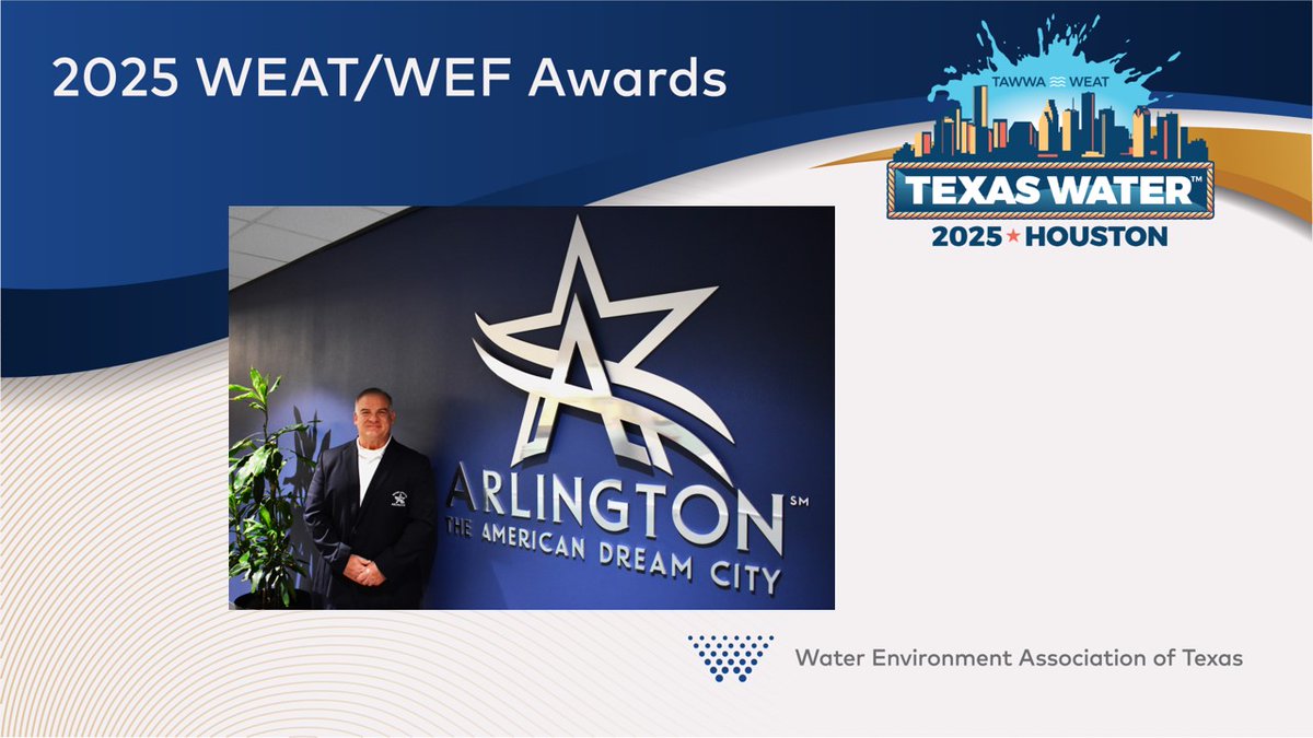 WEAT (@weatxorg) on Twitter photo Robert Stanley from <a href="/ArlingtonWater/">Arlington Water</a> was awarded the WEAT Sidney L. Allison Award for his significant contributions to the engineering, science, and/or operation and maintenance of wastewater collection and pumping stations with the mission to transport wastewater treatment plant! Robert Stanley from <a href="/ArlingtonWater/">Arlington Water</a> was awarded the WEAT Sidney L. Allison Award for his significant contributions to the engineering, science, and/or operation and maintenance of wastewater collection and pumping stations with the mission to transport wastewater treatment plant!