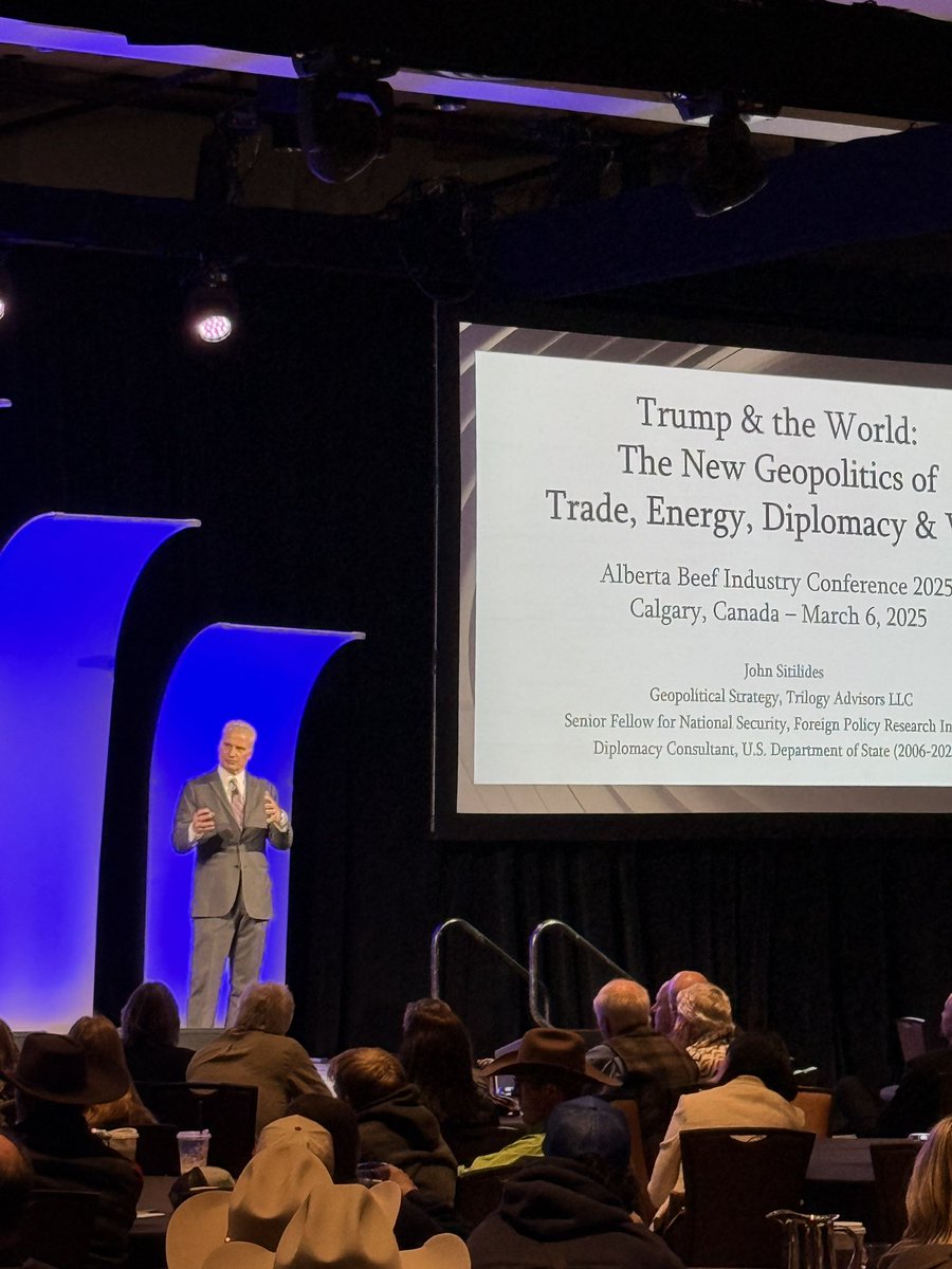 Thank you to Cargill Animal Nutrition and Corpay for sponsoring our closing speaker. John Sitilides gave some interesting insights into US relations with Canada and the rest of the world. #ABBeefConf25