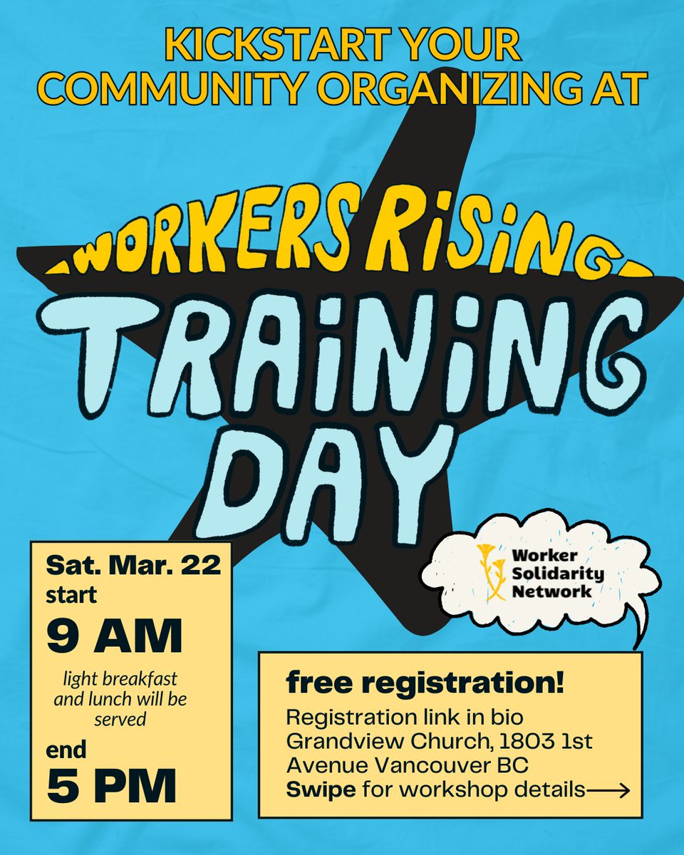 Come to our Workers Rising: Training Day! This is meant to help kickstart your community organizing, whether you are new to it or have years of experience. Food provided, masks mandatory, and registration is free but required: actionnetwork.org/events/workers…