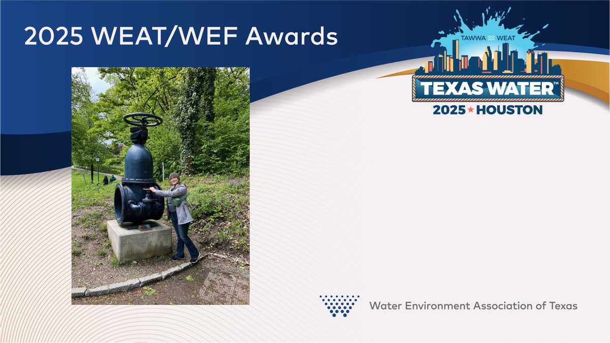Jenni Griesel from @plummerassoc was awarded the WEAT Emerging Leader Award for her outstanding service in support of the Association in the form of committee involvement, recruiting, volunteer time, event participation, or other contributions! #TXWater25