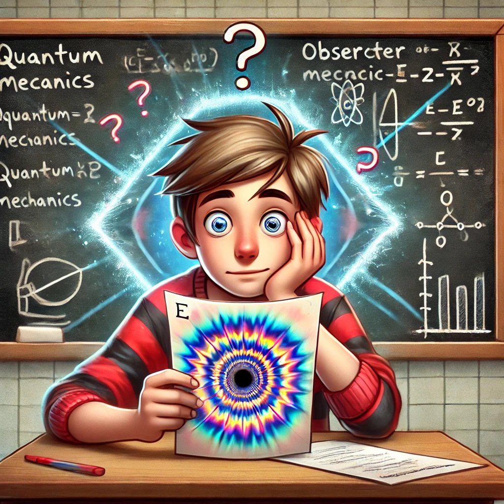 "Kuantum fiziğine göre, bir şeyi gözlemlediğinde onu değiştiriyorsun. Yani sınav kağıdına bakınca neden doğru cevaplar kayboluyor, şimdi anladın mı?" 🤯✨