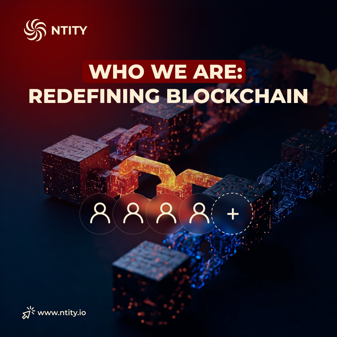 CryptoleXch's tweet photo. The NTITY Team saw market problems and built a solution to make blockchain accessible. Discover our journey! 🔗 https://t.co/2rACZrv7Sj