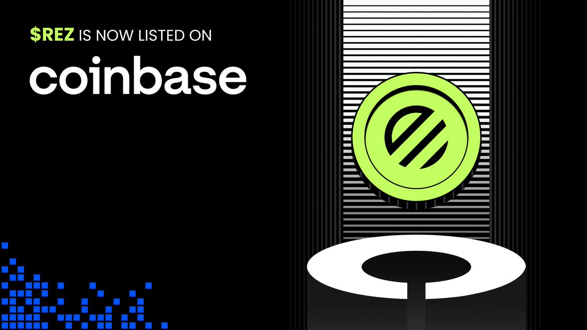 REZ is now listed and available for spot trading on <a href="/coinbase/">Coinbase 🛡️</a>

World-class liquid restaking just became much more accessible!

Get your $REZ on Coinbase today 
📲coinbase.com/price/renzo