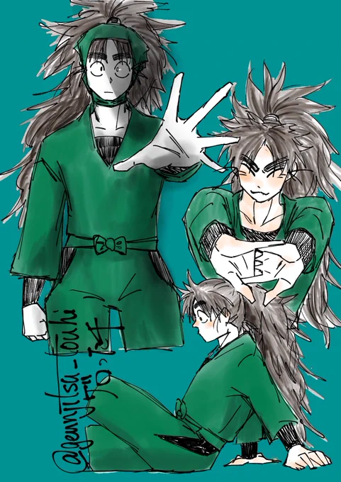 等身絵練習②こへポーズ資料参考色塗りやっぱむずい 