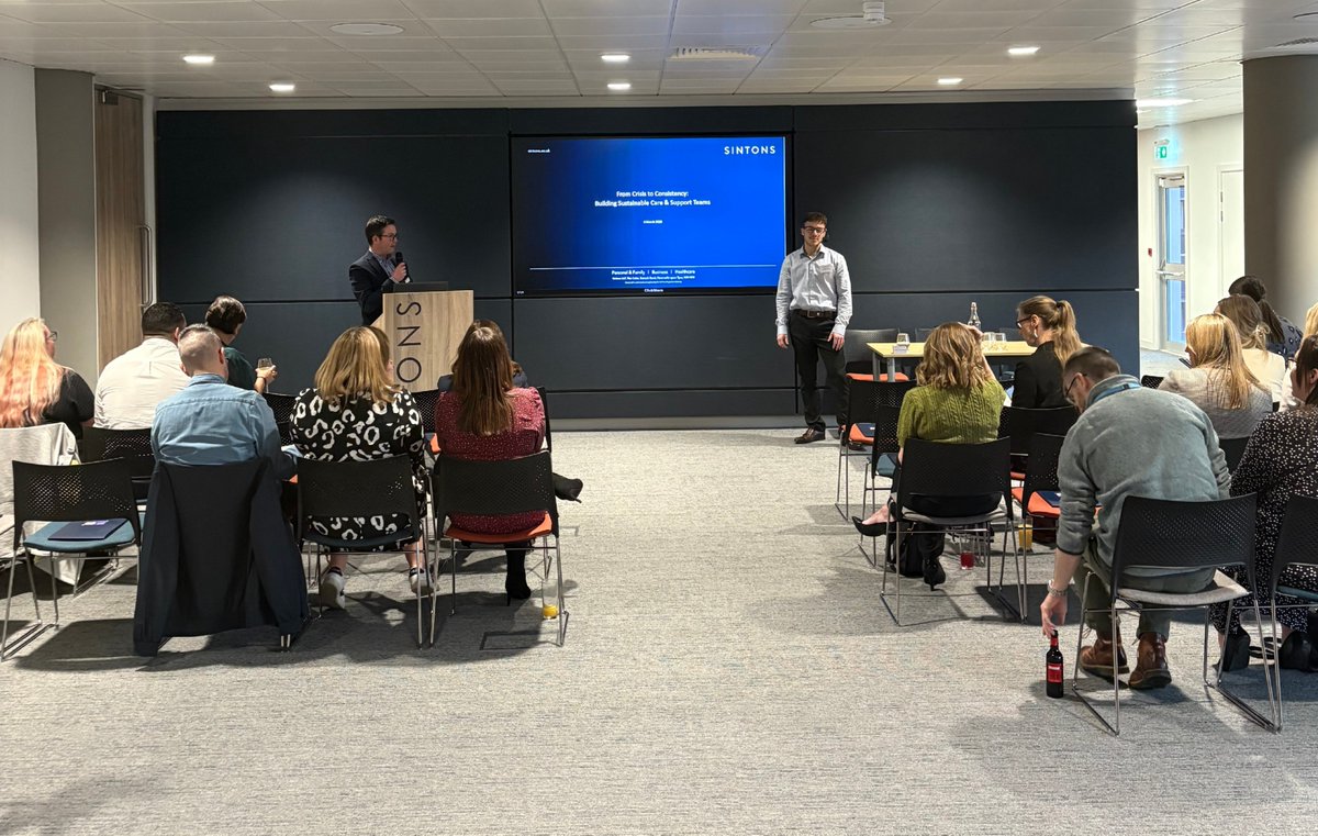 And we are underway at our latest seminar 'From Crisis to Consistency: Building Sustainable Care &amp; Support Teams' tinyurl.com/ee7at55j

<a href="/SintonsLaw/">Sintons LLP</a> #Care #Support #Seminar