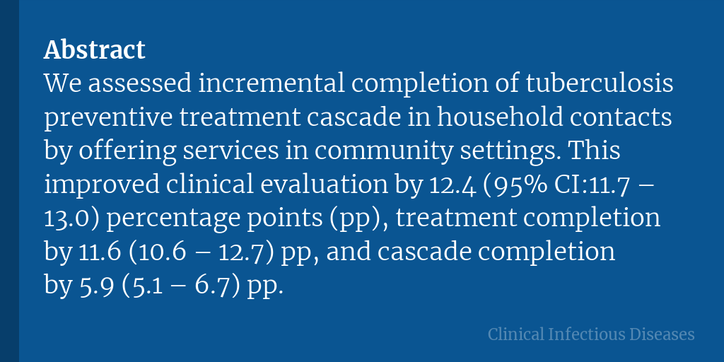Tuberculosis preventive treatment for household contacts at health facility and community settings in Pakistan

✅ Just Accepted
✍️ <a href="/amynmalik/">Amyn A. Malik, MBBS, MPH, PhD</a>
🔗 bit.ly/41yCNeq