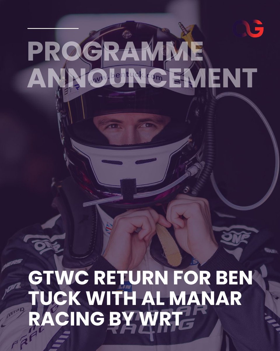 🚨 CONFIRMED: <a href="/BTuckRacing/">Ben Tuck</a> will be back with AlManar Racing by <a href="/followWRT/">WRT - W Racing Team</a> for the endurance rounds of the <a href="/GTWorldChEu/">GT World Challenge Europe Powered by AWS</a> in 2025!

Ben will once again be in action with the team he won the Dubai 24 Hours with earlier this year in the #777 BMW M4 GT3 Evo.

Good luck, Ben 🏁

#OGMM