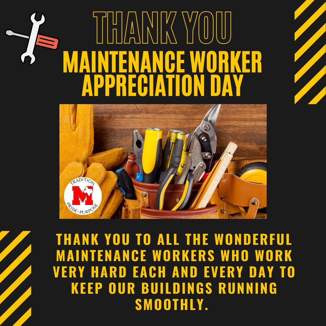 Maintenance Worker Appreciation Day is March 7th!

We want to take a moment to recognize and celebrate the incredible maintenance team at Maypearl ISD! These hardworking individuals keep our schools running smoothly, ensuring that our buildings,
maypearlisd.org/view-all-news/…