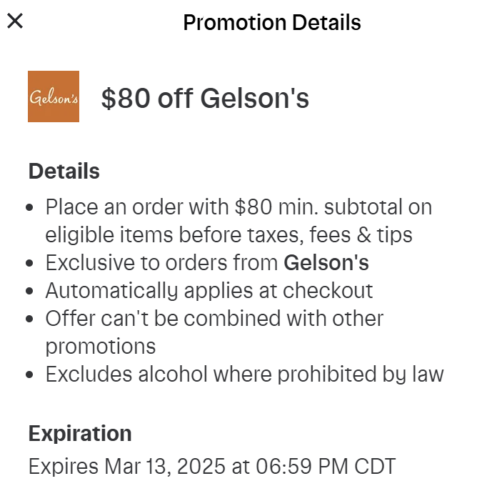 Pricerrors's tweet image. $80 OFF $80 @ GELSON'S (SoCal)
ORDER THROUGH INSTACART: instacart.com/store/gelsons/…

OFFER APPEARS AT THE BOTTOM!