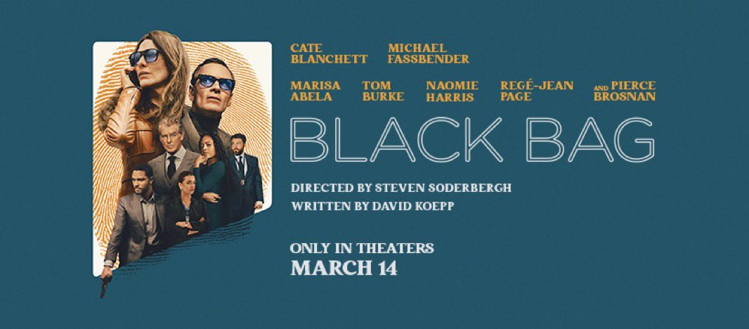 NicoleBdorf's tweet image. 🧵: #BlackBag reviews, *the #Thread* ⬇️ 

#Soderbergh #March14th #Film #Movie #Thriller #CateBlanchett #ComingSoon #MichaelFassbender #PierceBrosnan #RegeJeanPage #MarisaAbela #TomBurke #NaomieHarris #GoSeeIt #Review