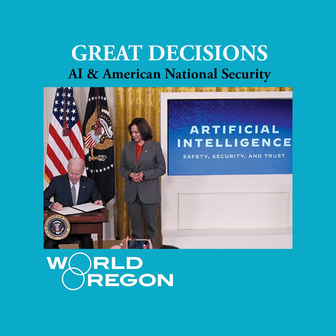 Join us Friday, March 7 at 12noon <a href="/Portland_State/">Portland State University</a> for the 2025 Great Decisions series with <a href="/fpa1918/">Foreign Policy Association</a>. This week is “AI and American National Security” with K S Venkatraman, AI &amp; Technology Consultant.

Tickets: worldoregon.app.neoncrm.com/np/clients/wor…