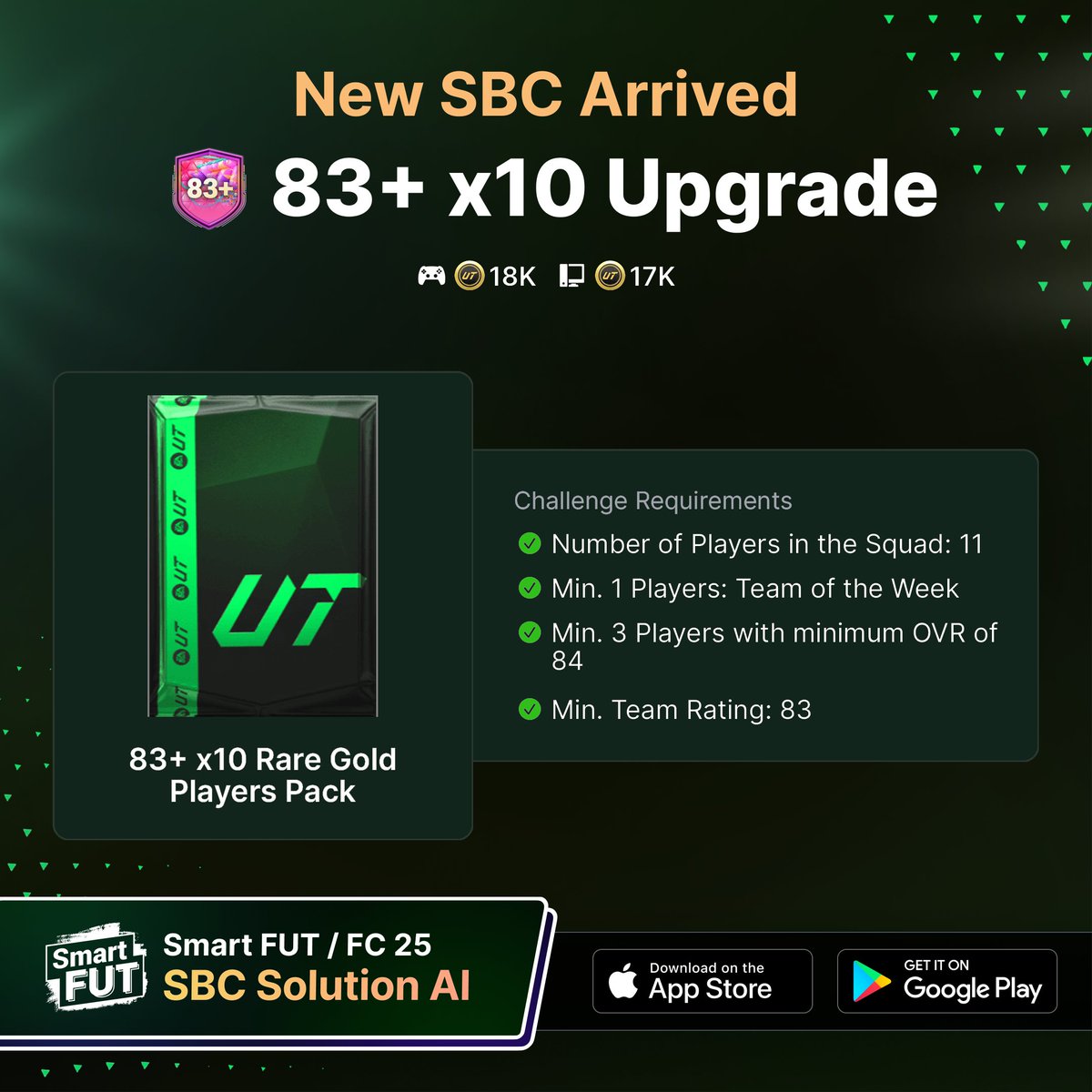 🆕New SBCs Arrived: Fridolina Rolfö , Marquee Matchups , 83+ x10 Upgrade are now ready to solve in Smart FUT!  #SBC #FC25 #ut25 #EAFC25 #EAFC25RATINGS