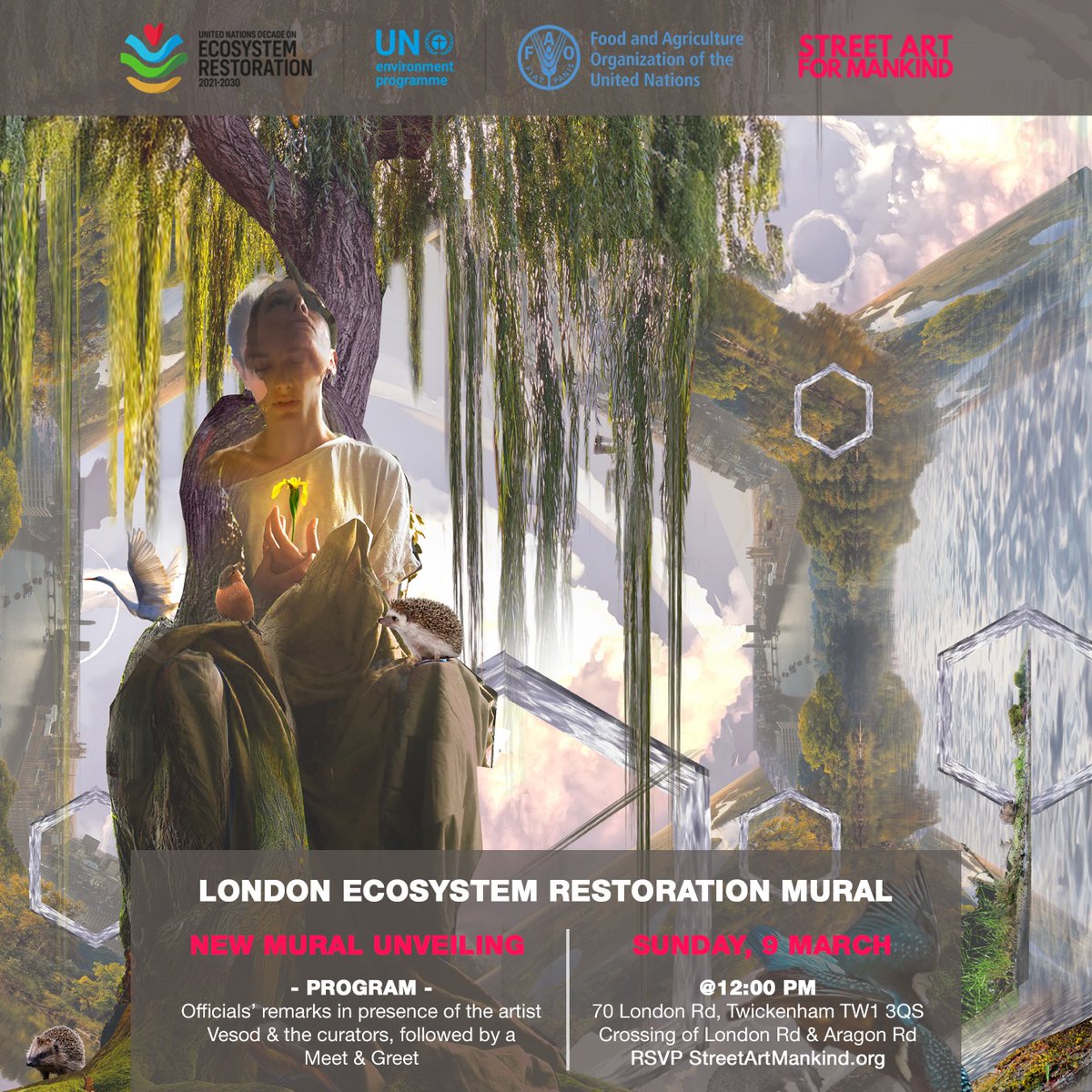 Grand Unveiling of our London Ecosystem Restoration Mural in Twickenham on Sunday March 9 at 12PM!
👉 Free Registration: eventbrite.com/e/london-ecosy…