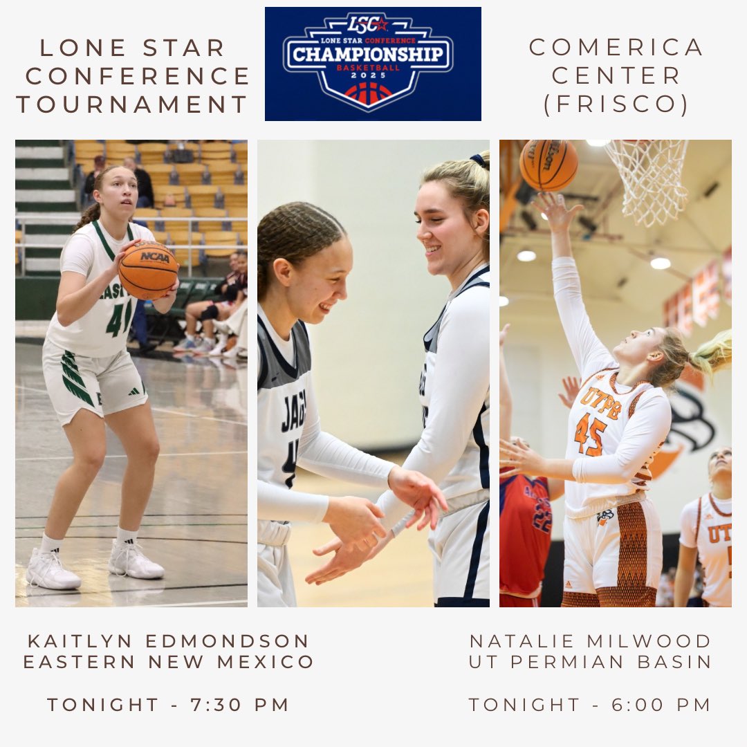 Lady Jaguars Basketball (@fmhsladyjags) on Twitter photo You can see two of our own competing tonight (and hopefully later this weekend) in the <a href="/LoneStarConf/">Lone Star Conference</a> tournament in Frisco!
<a href="/nataliemilwood/">nat milwood</a> <a href="/KaitlynE2024/">Kaitlyn Edmondson</a> You can see two of our own competing tonight (and hopefully later this weekend) in the <a href="/LoneStarConf/">Lone Star Conference</a> tournament in Frisco!
<a href="/nataliemilwood/">nat milwood</a> <a href="/KaitlynE2024/">Kaitlyn Edmondson</a>