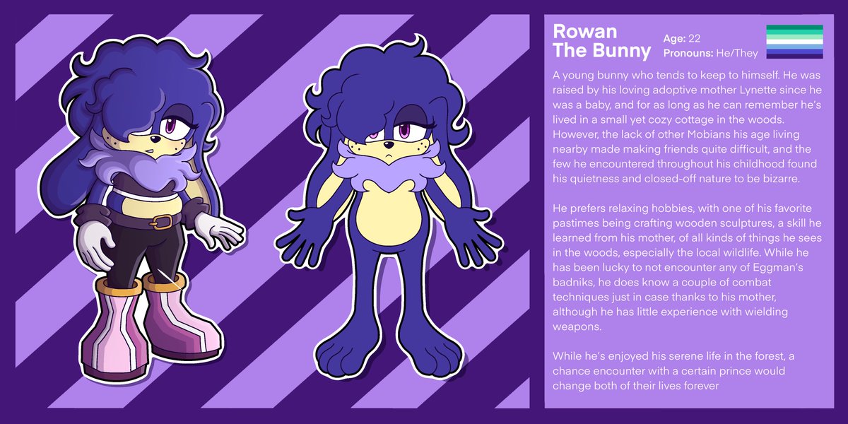 WalesFinest's tweet image. Cooking up some Sonic OCs for an AU with friends. Here’s a ref sheet for Rowan the Bunny!
#OC #Sonic #SonicTheHedgehog
