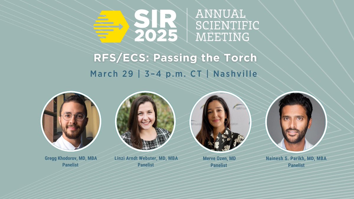 SIR RFS (@sirrfs) on Twitter photo Bridging the gap between <a href="/SIRRFS/">SIR RFS</a> & <a href="/SIR_ECS/">SIR ECS</a> ! 🤝
🗓️ March 29 | 3–4 PM CST
📍 Nashville, TN
Join us for:
✅ Networking & Mentorship
✅ Career Paths – Explore post-residency options
✅ Smooth Transitions – Tips from early-career IRs
<a href="/GreggKhodorov/">Gregg Khodorov MD MBA</a> <a href="/MerveOzenMD/">Merve Ozen</a> <a href="/NaineshParikhMD/">Nainesh Parikh</a> Bridging the gap between <a href="/SIRRFS/">SIR RFS</a> & <a href="/SIR_ECS/">SIR ECS</a> ! 🤝
🗓️ March 29 | 3–4 PM CST
📍 Nashville, TN
Join us for:
✅ Networking & Mentorship
✅ Career Paths – Explore post-residency options
✅ Smooth Transitions – Tips from early-career IRs
<a href="/GreggKhodorov/">Gregg Khodorov MD MBA</a> <a href="/MerveOzenMD/">Merve Ozen</a> <a href="/NaineshParikhMD/">Nainesh Parikh</a>