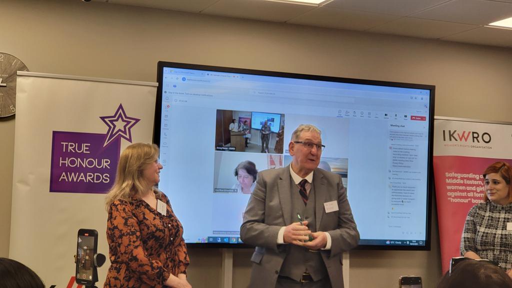 IKWRO (@ikwro) on Twitter photo 👏 Clive Driscoll, retired Detective Chief Inspector, receives Special Recognition for Professional Work in tackling ‘honour’-based abuse. A lifelong champion for justice! 💜 #TrueHonourAwards2025 👏 Clive Driscoll, retired Detective Chief Inspector, receives Special Recognition for Professional Work in tackling ‘honour’-based abuse. A lifelong champion for justice! 💜 #TrueHonourAwards2025