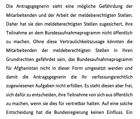 Im Eil(!)verfahren streite ich mich – unterstützt durch <a href="/Steinhoefel/">Steinhoefel</a> – seit 3 Monaten mit dem AA u.a. darüber, ob das Ministerium uns Auskunft dazu geben muss, welche NGO beim Bundesaufnahmeprogramm #Afghanistan Personen vorschlagen können. Langsam wird es Zeit für Entscheid...