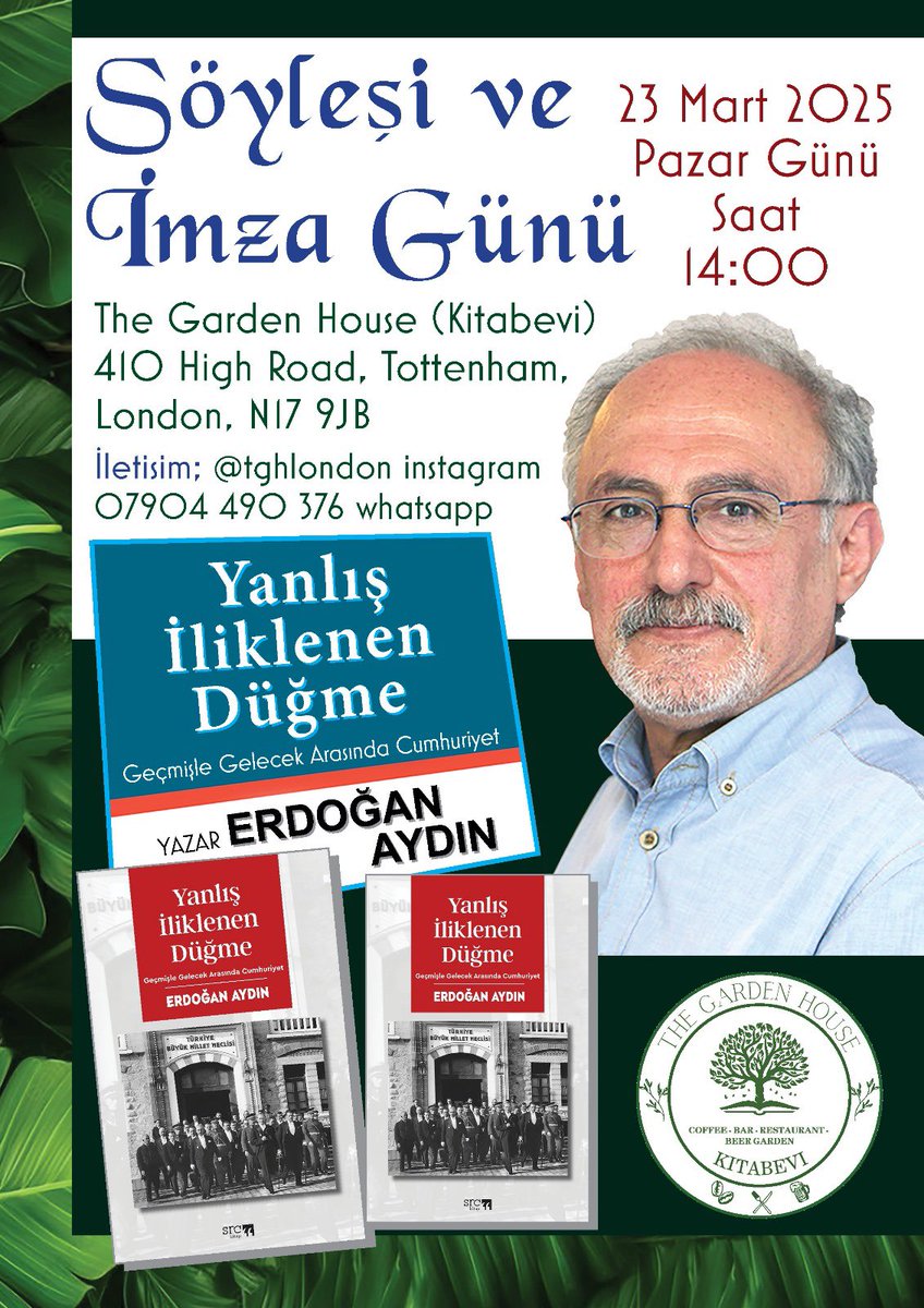 Yusuf Kartal (@yusufkartal4848) on Twitter photo Değerli Tarihçi ve Yazar arkadaşımız Erdoğan Aydın son çıkan kitabı ile Londrada okurlarıyla buluşacak 23/03/2025 <a href="/tghlondon/">The Garden House</a> The Garden House (kitabevi) Değerli Tarihçi ve Yazar arkadaşımız Erdoğan Aydın son çıkan kitabı ile Londrada okurlarıyla buluşacak 23/03/2025 <a href="/tghlondon/">The Garden House</a> The Garden House (kitabevi)