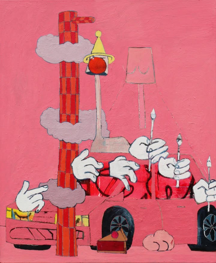 This Spring, the School of Art Galleries will offer a variety of free exhibitions featuring past and present student work. 

Read more: bit.ly/3Xvh0lq

Image: “Magic Al,” 2024, oil paint and spray paint, 54'' x 66.5,'' by Austin Peer.