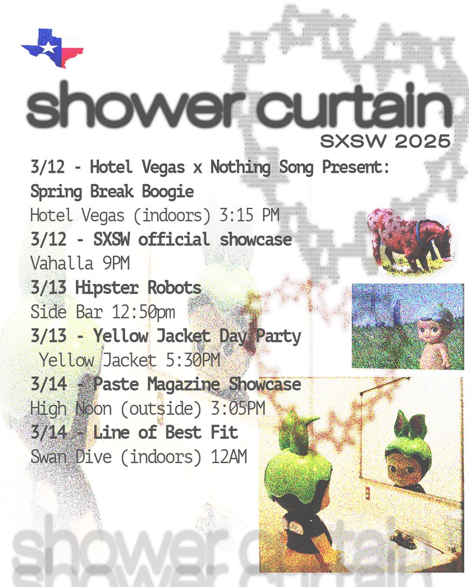 firetalkrecs's tweet photo. 😇 see @showerrcurtain at SXSW 😇

@thenothingsong #hipsterrobots #yellowjacket @PasteMagazine @bestfitmusic 

say it with me "shower curtain is a good band name and i will see them live this year" - https://t.co/Rv25puf3tS https://t.co/svXPXYcDVF