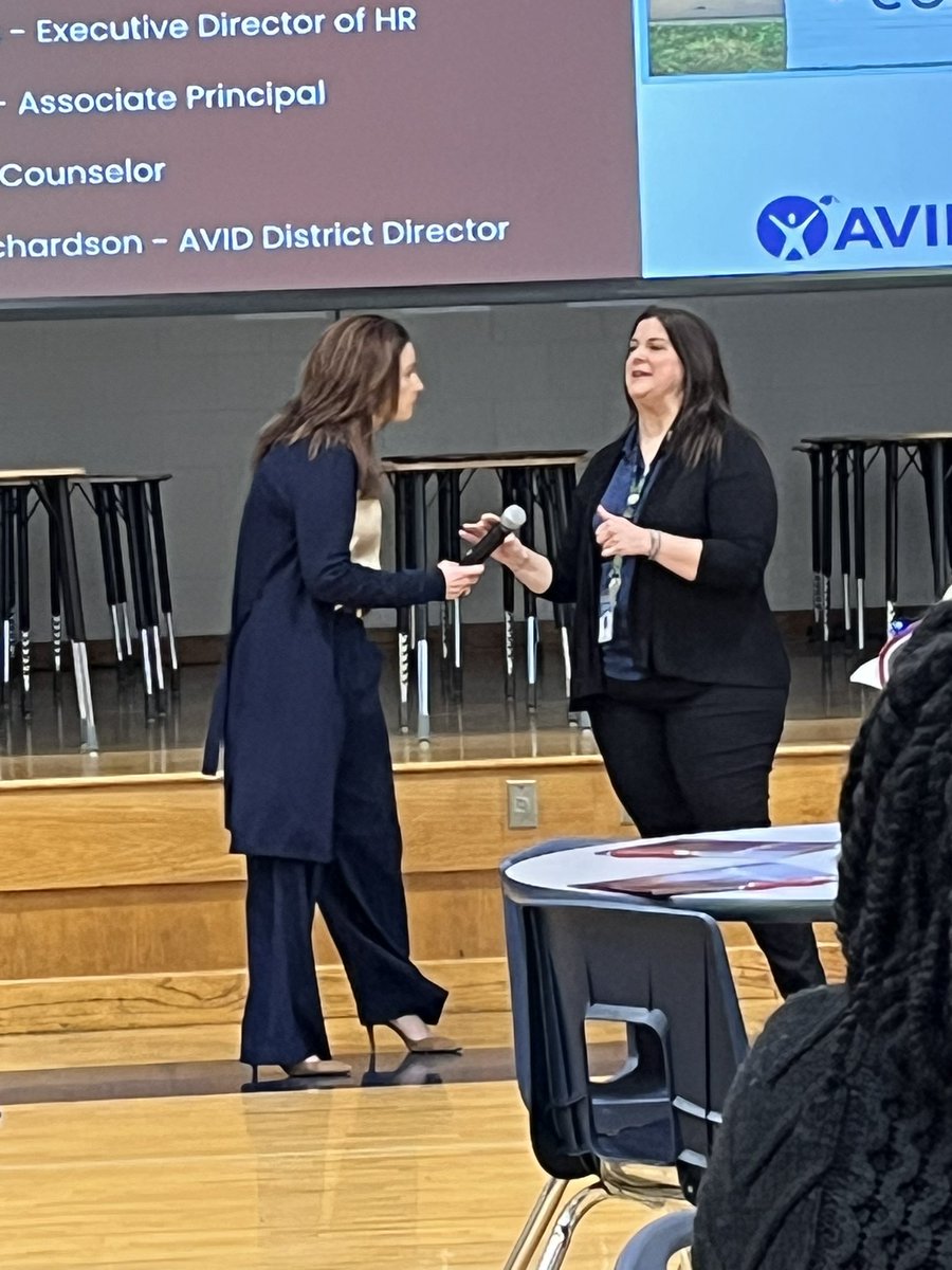 David Stasney, BISD Board of Ed President,  and Ginger Carrabine, Superintendent of schools, share their support with attendees at the <a href="/AVID4College/">AVID</a> Showcase <a href="/BryanCollegiate/">Bryan Collegiate HS</a> HS. Thanks for hosting <a href="/BryanISD/">Bryan ISD</a>!